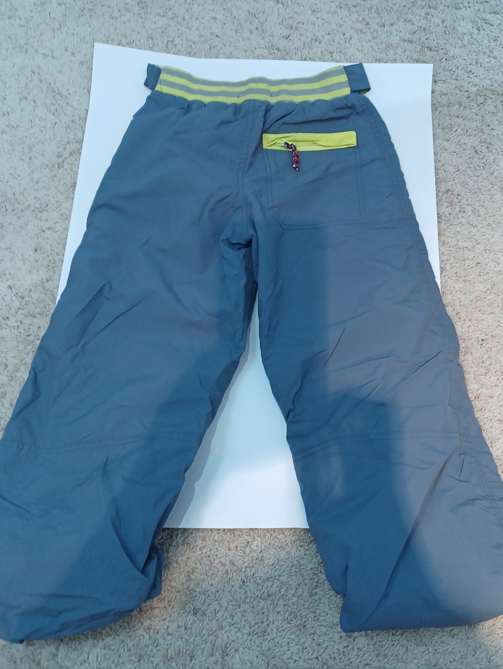 Mini Boden Gray Snow Pants with Yellow Accents - Picture 2 of 2